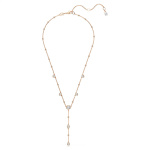 Imber Y necklace Round cut, White, 18K rose gold finish